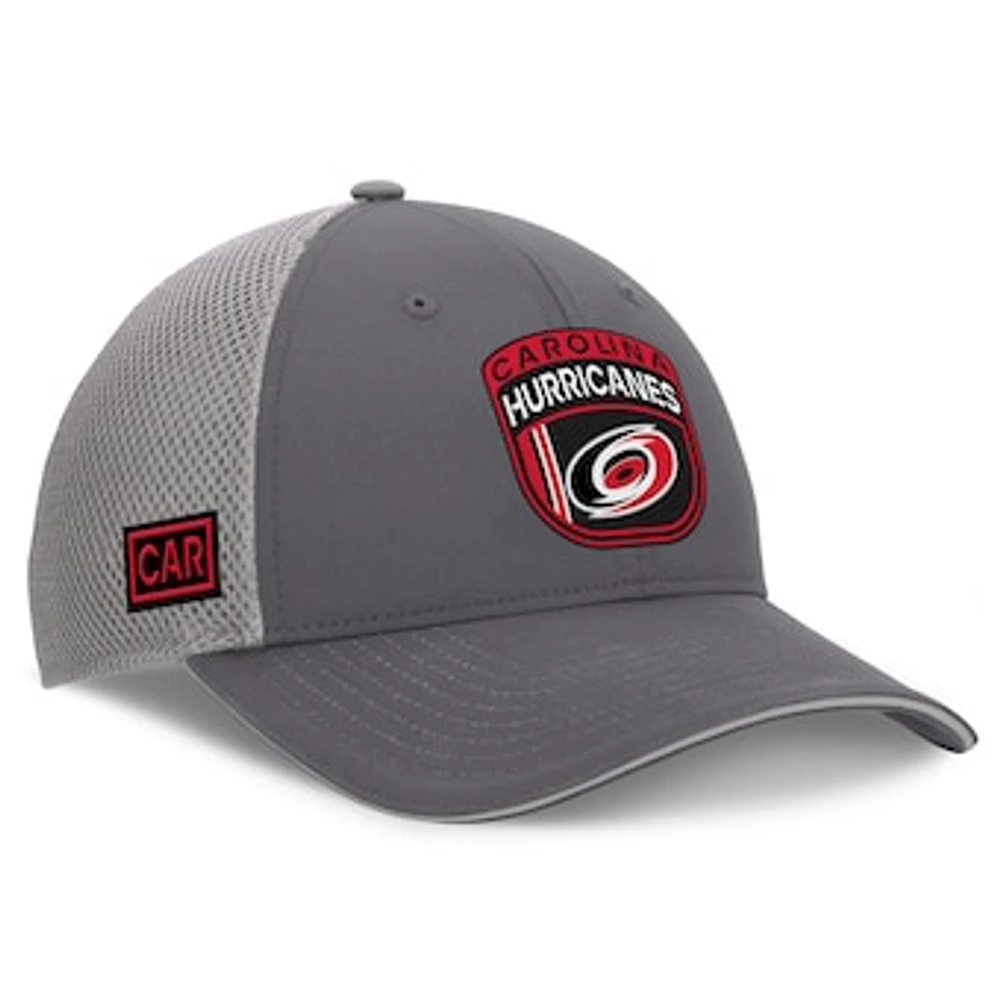 Men's Fanatics Gray Carolina Hurricanes Authentic Pro Home Ice Trucker Adjustable Hat