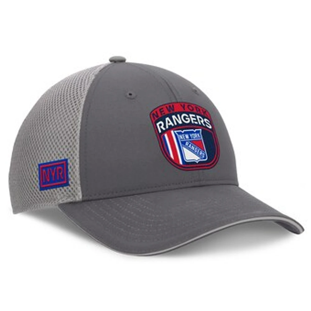 Men's Fanatics Gray New York Rangers Authentic Pro Home Ice Trucker Adjustable Hat