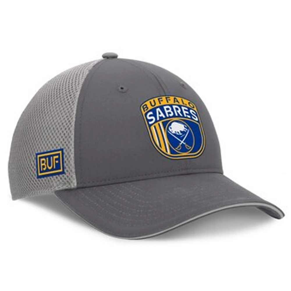 Men's Fanatics Gray Buffalo Sabres Authentic Pro Home Ice Trucker Adjustable Hat