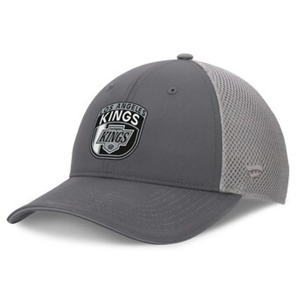 Men's Fanatics Gray Los Angeles Kings Authentic Pro Home Ice Trucker Adjustable Hat