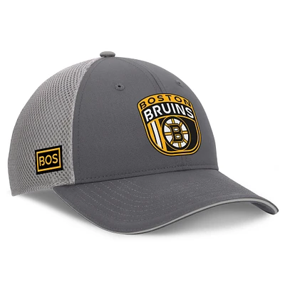 Men's Fanatics Gray Boston Bruins Home Ice Trucker Adjustable Hat