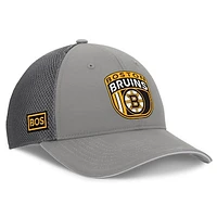 Men's Fanatics Gray Boston Bruins Authentic Pro Home Ice Trucker Adjustable Hat