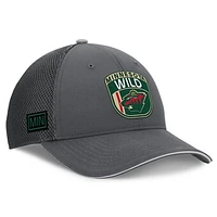 Men's Fanatics Gray Minnesota Wild Authentic Pro Home Ice Trucker Adjustable Hat