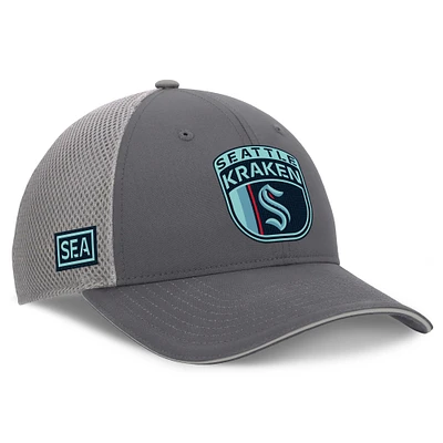 Men's Fanatics Gray Seattle Kraken Home Ice Trucker Adjustable Hat