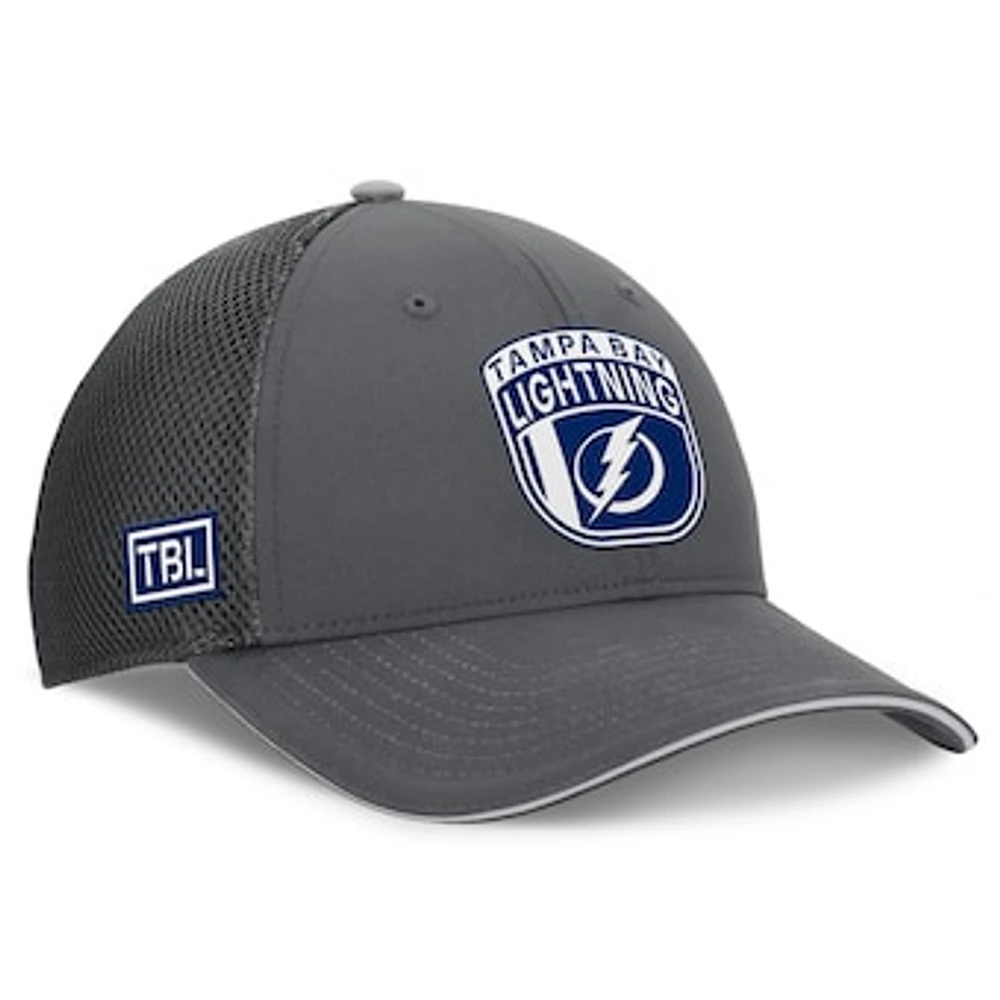 Men's Fanatics Gray Tampa Bay Lightning Authentic Pro Home Ice Trucker Adjustable Hat