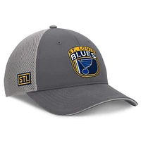 Men's Fanatics Gray St. Louis Blues Home Ice Trucker Adjustable Hat