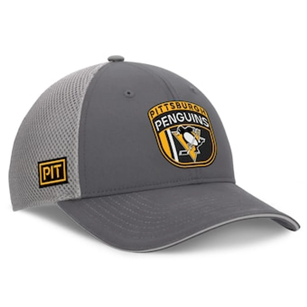 Men's Fanatics Gray Pittsburgh Penguins Authentic Pro Home Ice Trucker Adjustable Hat