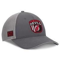 Men's Fanatics Gray New Jersey Devils Authentic Pro Home Ice Trucker Adjustable Hat