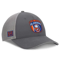 Men's Fanatics Gray New York Islanders Authentic Pro Home Ice Trucker Adjustable Hat