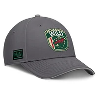 Men's Fanatics Gray Minnesota Wild Home Ice Flex Hat