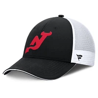 Men's Fanatics Black New Jersey Devils Authentic Pro Alternate Jersey Trucker Adjustable Hat