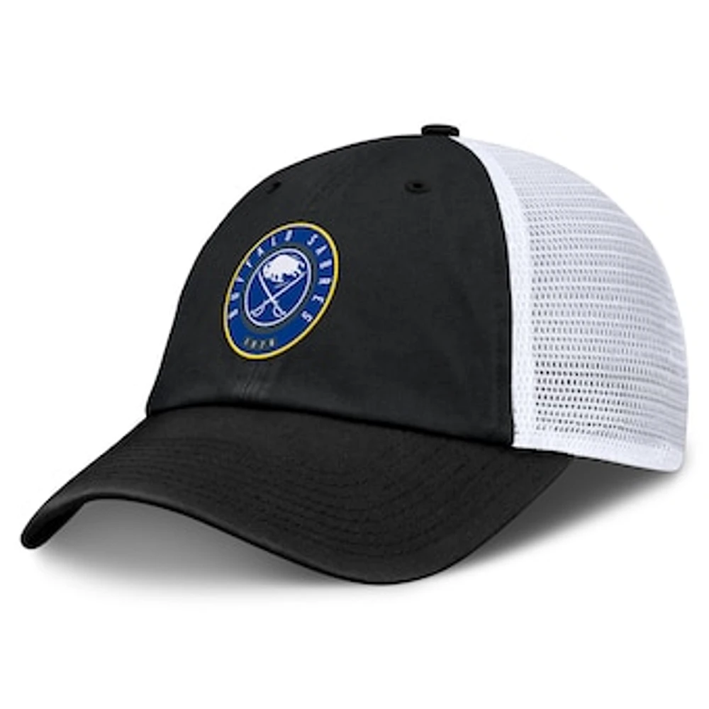 Men's Fanatics  Black/White Buffalo Sabres Averie Trucker Adjustable Hat