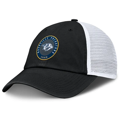 Men's Fanatics  Black/White Nashville Predators Averie Trucker Adjustable Hat