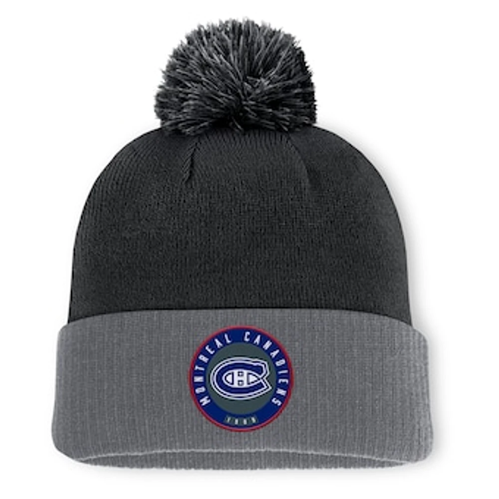 Men's Fanatics  Black Montreal Canadiens Cuffed Knit Hat with Pom