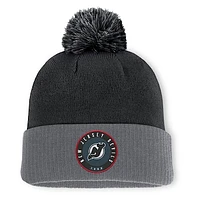 Men's Fanatics  Black New Jersey Devils Cuffed Knit Hat with Pom