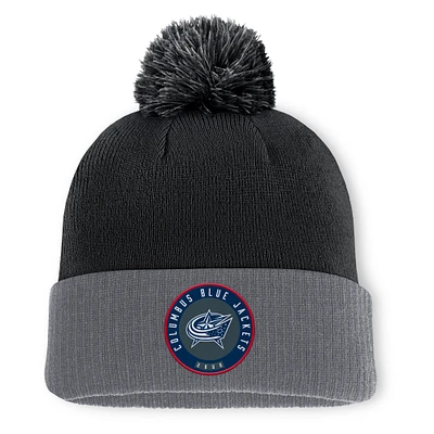 Men's Fanatics  Black Columbus Blue Jackets Cuffed Knit Hat with Pom