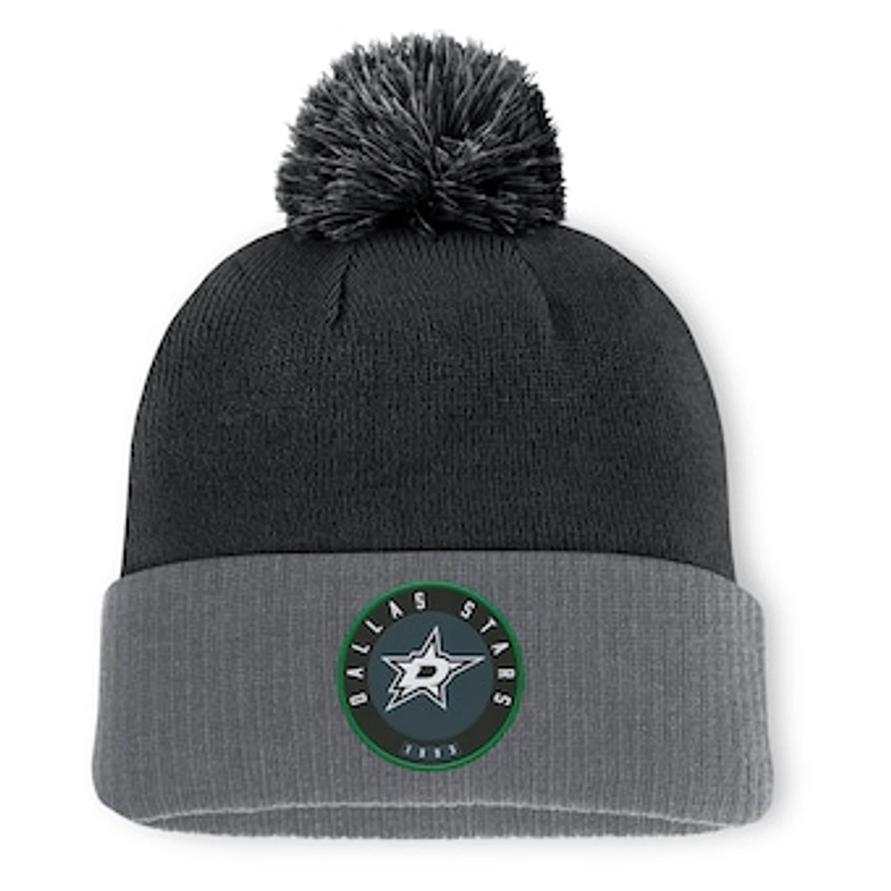 Men's Fanatics  Black Dallas Stars Cuffed Knit Hat with Pom