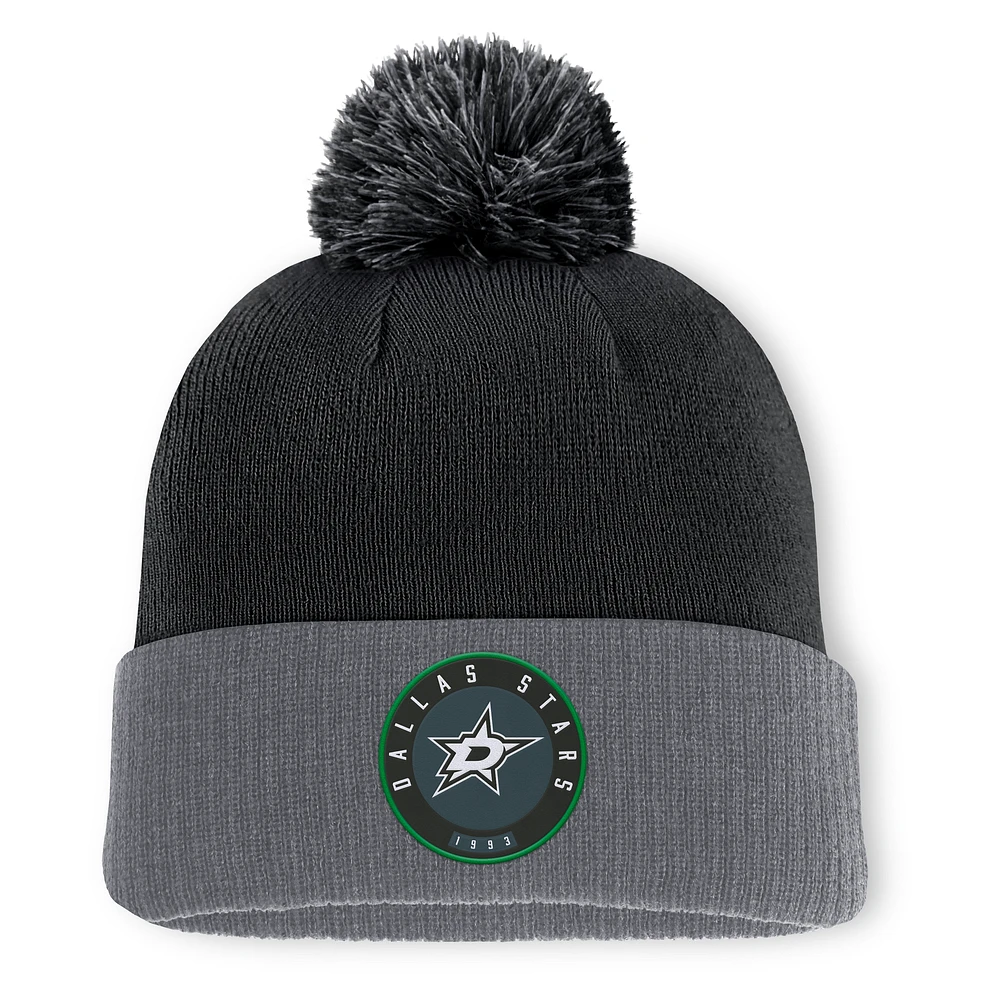 Men's Fanatics  Black Dallas Stars Cuffed Knit Hat with Pom