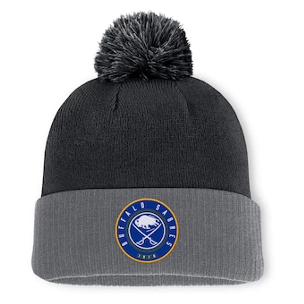 Men's Fanatics  Black Buffalo Sabres Cuffed Knit Hat with Pom