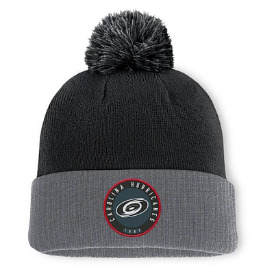 Men's Fanatics  Black Carolina Hurricanes Cuffed Knit Hat with Pom