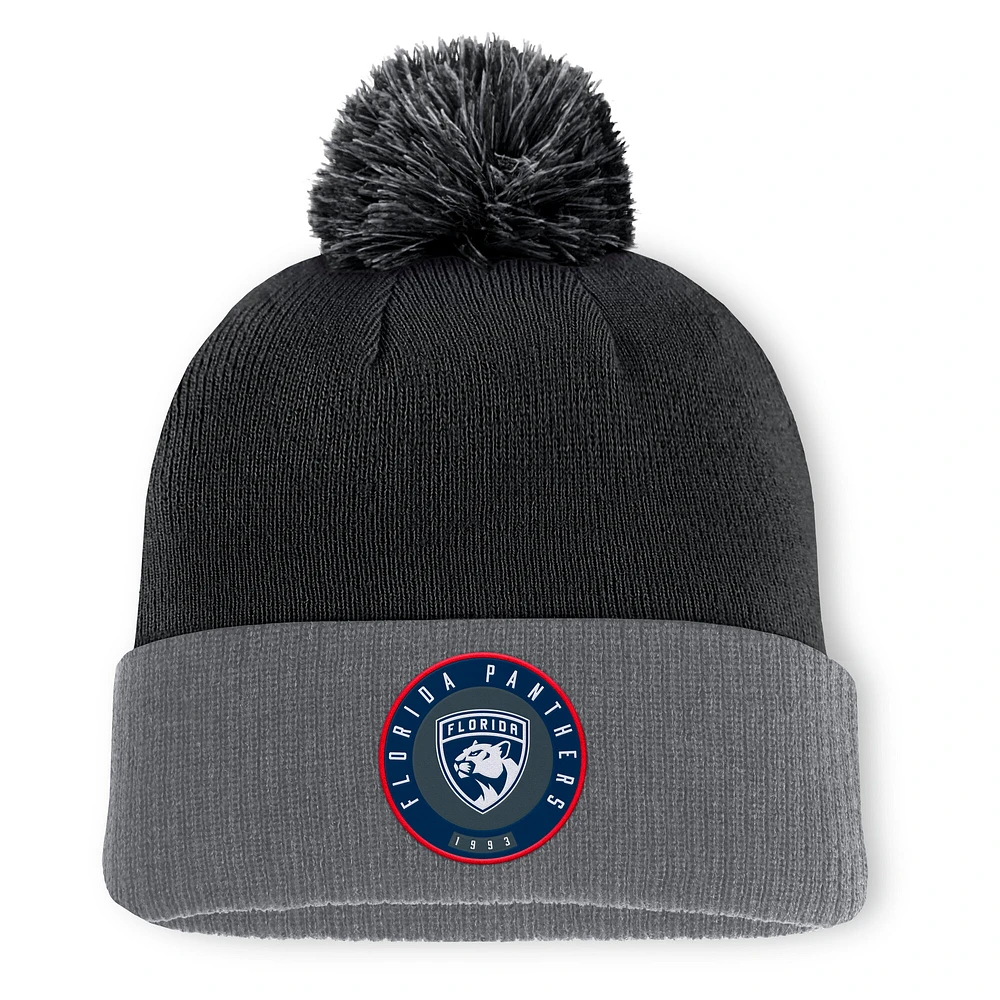 Men's Fanatics  Black Florida Panthers Cuffed Knit Hat with Pom