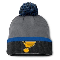 Women's Fanatics  Charcoal St. Louis Blues Cuffed Knit Hat with Pom