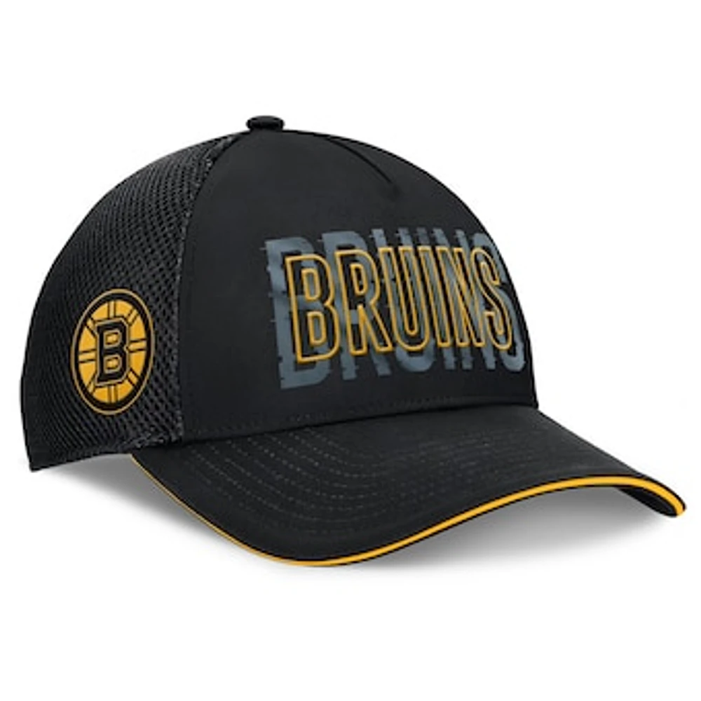 Men's Fanatics Black Boston Bruins Fundamental Flex Hat