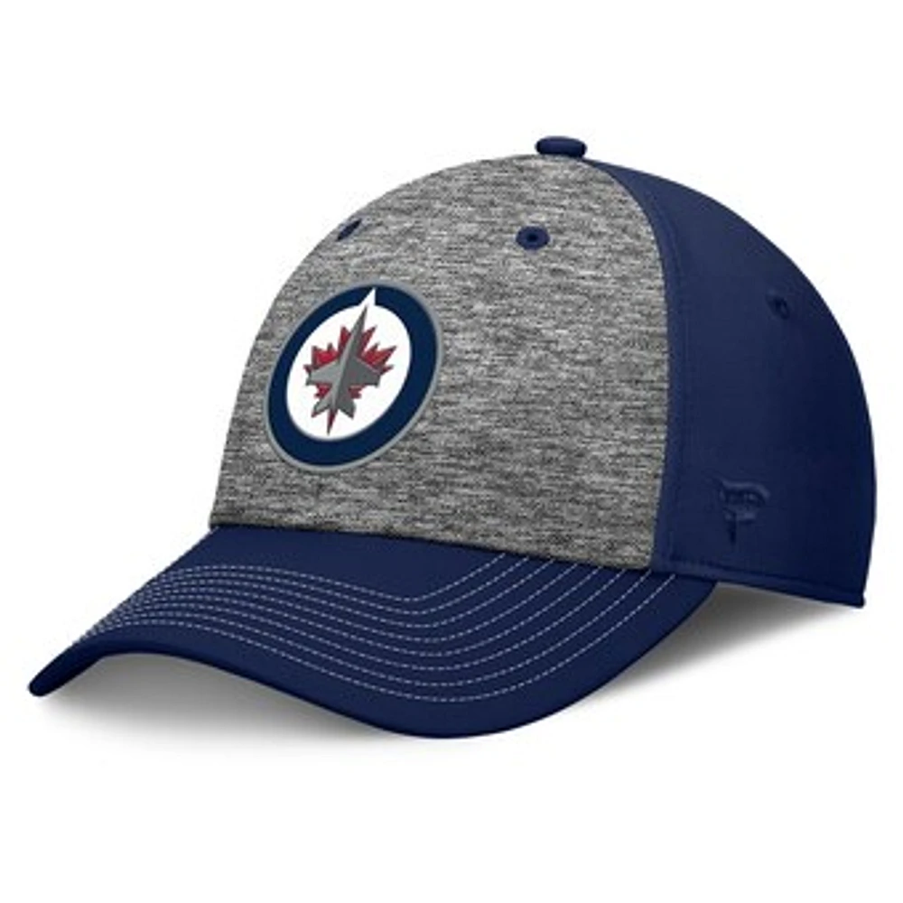 Men's Fanatics Gray/Navy Winnipeg Jets Fundamental Top Shelf 2-Tone Flex Hat