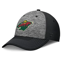 Men's Fanatics Gray/Black Minnesota Wild Fundamental Top Shelf 2-Tone Flex Hat