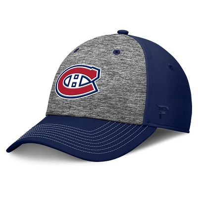 Men's Fanatics Gray/Navy Montreal Canadiens Fundamental Top Shelf 2-Tone Flex Hat