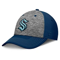 Men's Fanatics Gray/Deep Sea Blue Seattle Kraken Fundamental Top Shelf 2-Tone Flex Hat