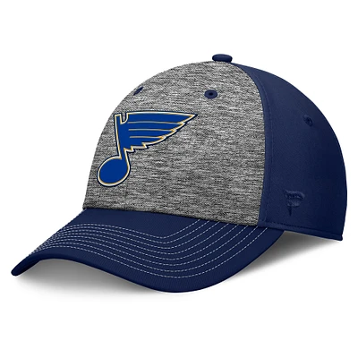 Men's Fanatics Gray/Navy St. Louis Blues Fundamental Top Shelf 2-Tone Flex Hat