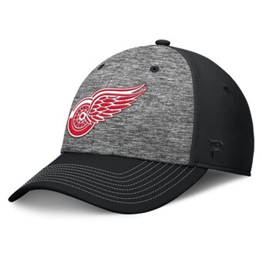 Men's Fanatics Gray/Black Detroit Red Wings Fundamental Top Shelf 2-Tone Flex Hat