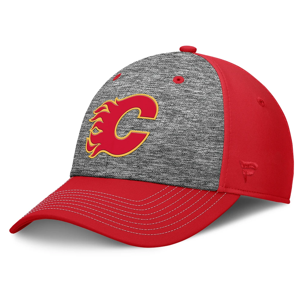 Men's Fanatics Gray/Red Calgary Flames Fundamental Top Shelf 2-Tone Flex Hat