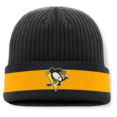 Men's Fanatics Black Pittsburgh Penguins Blueliner Cuffed Knit Hat