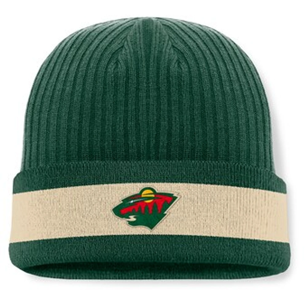 Men's Fanatics Green Minnesota Wild Blueliner Cuffed Knit Hat