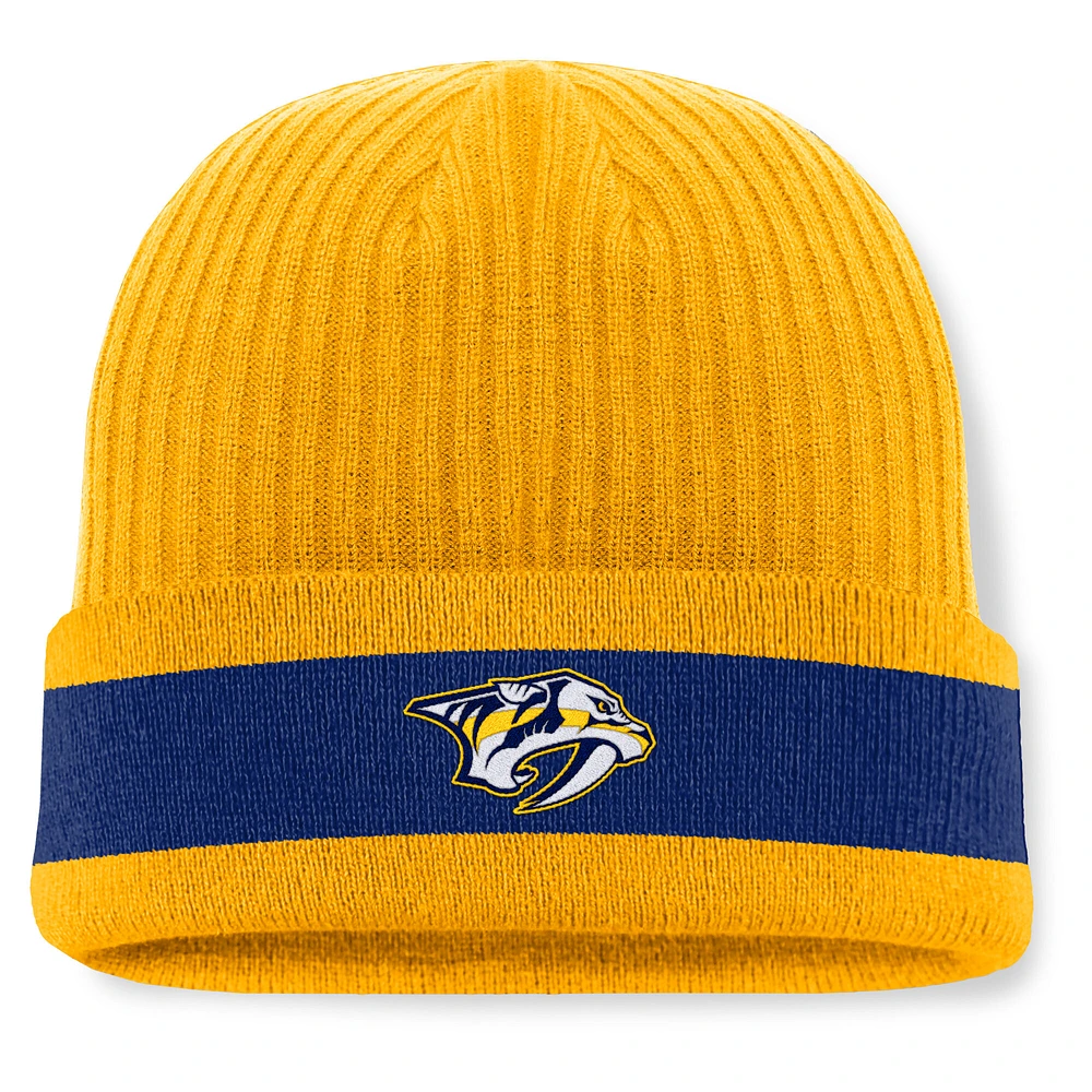 Men's Fanatics Gold Nashville Predators Blueliner Cuffed Knit Hat