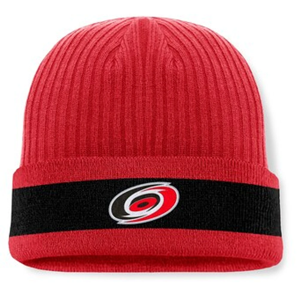 Men's Fanatics Red Carolina Hurricanes Blueliner Cuffed Knit Hat