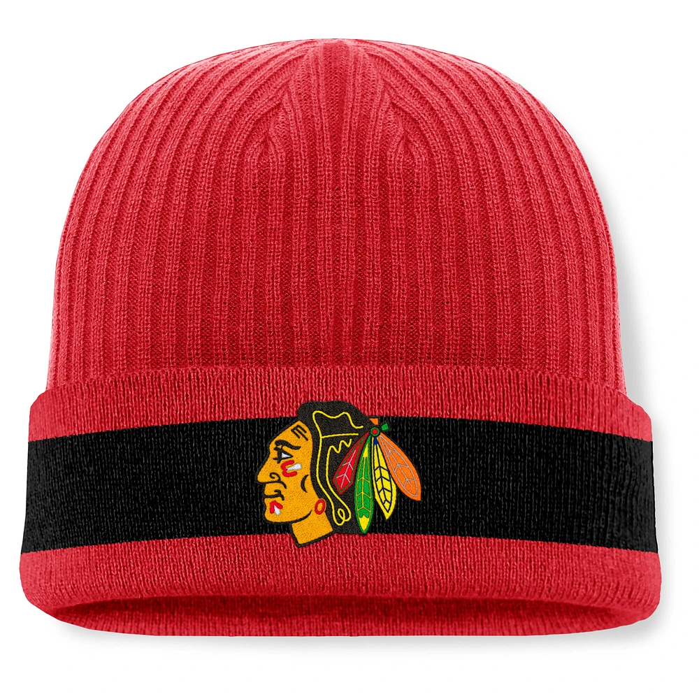 Men's Fanatics Red Chicago Blackhawks Blueliner Cuffed Knit Hat