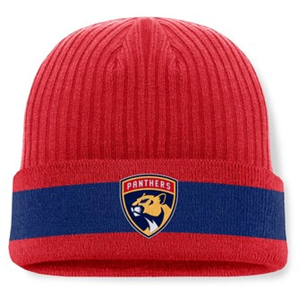 Men's Fanatics Red Florida Panthers Blueliner Cuffed Knit Hat