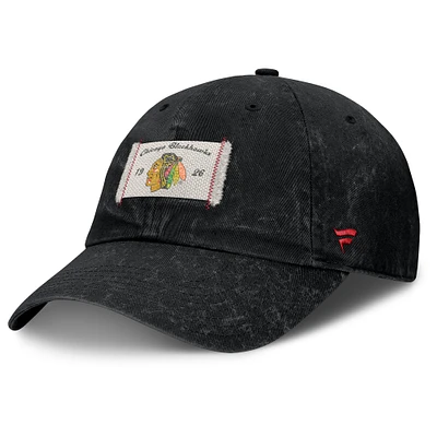 Women's Fanatics Black Chicago Blackhawks Heritage Away Game Adjustable Hat