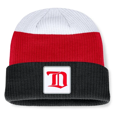 Men's Fanatics  Black Detroit Red Wings Retro Colorblock Cuffed Knit Hat