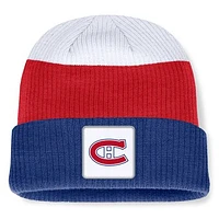 Men's Fanatics  Navy Montreal Canadiens Retro Colorblock Cuffed Knit Hat