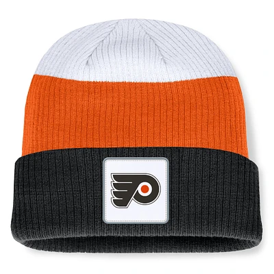 Men's Fanatics  Black Philadelphia Flyers Retro Colorblock Cuffed Knit Hat