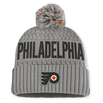 Women's Fanatics  Gray Philadelphia Flyers Heritage Tilly Cuffed Knit Hat with Pom