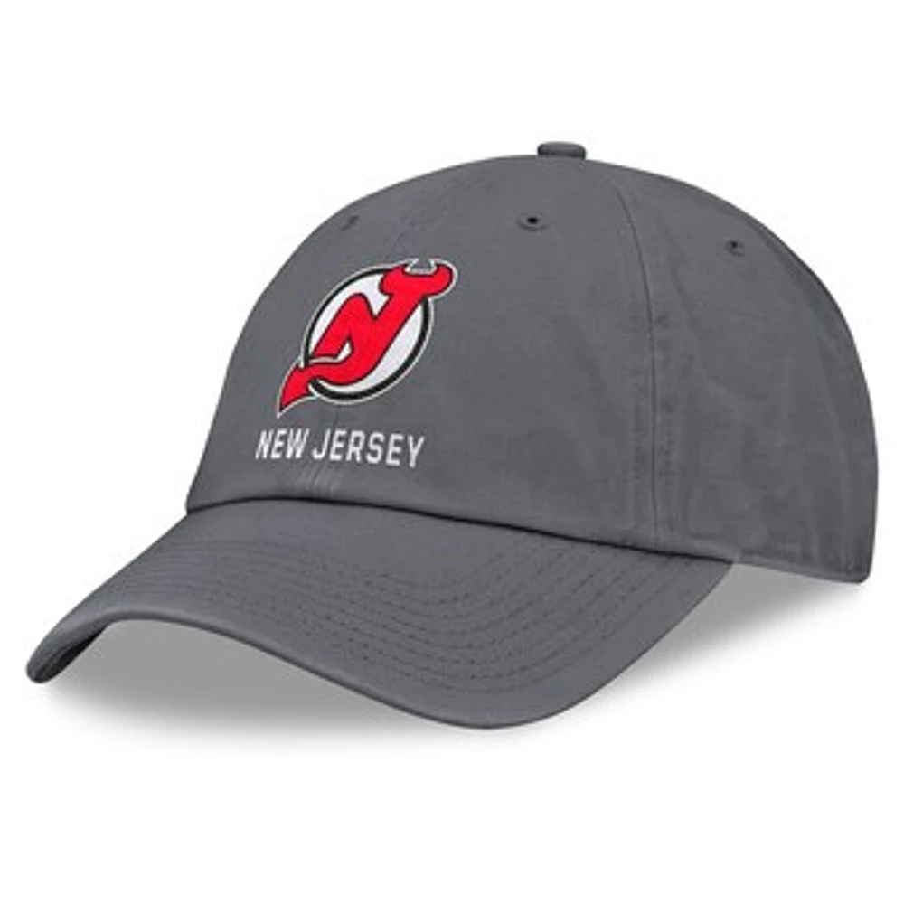 Men's Fanatics Charcoal New Jersey Devils Washed Adjustable Hat