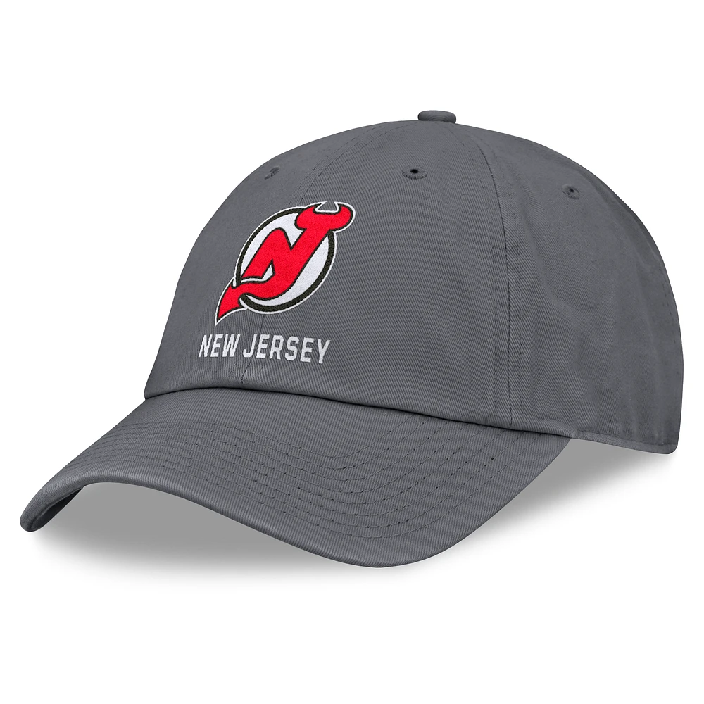 Men's Fanatics Charcoal New Jersey Devils Washed Adjustable Hat