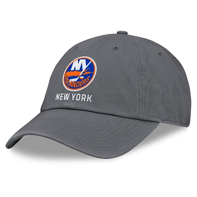 Men's Fanatics Charcoal New York Islanders Washed Adjustable Hat