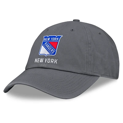 Men's Fanatics Charcoal New York Rangers Washed Adjustable Hat