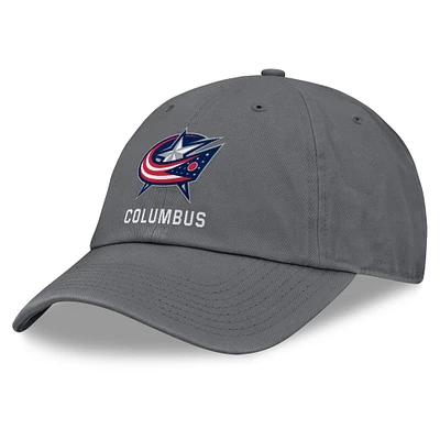 Men's Fanatics Charcoal Columbus Blue Jackets Washed Adjustable Hat